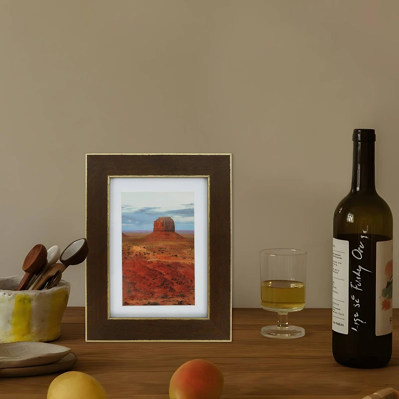 Gallery™ Walnut & Gold Trim Frame with Mat by Studio Décor®