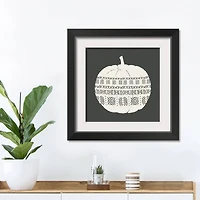 Patterned Pumpkin Halloween Print in Black Frame