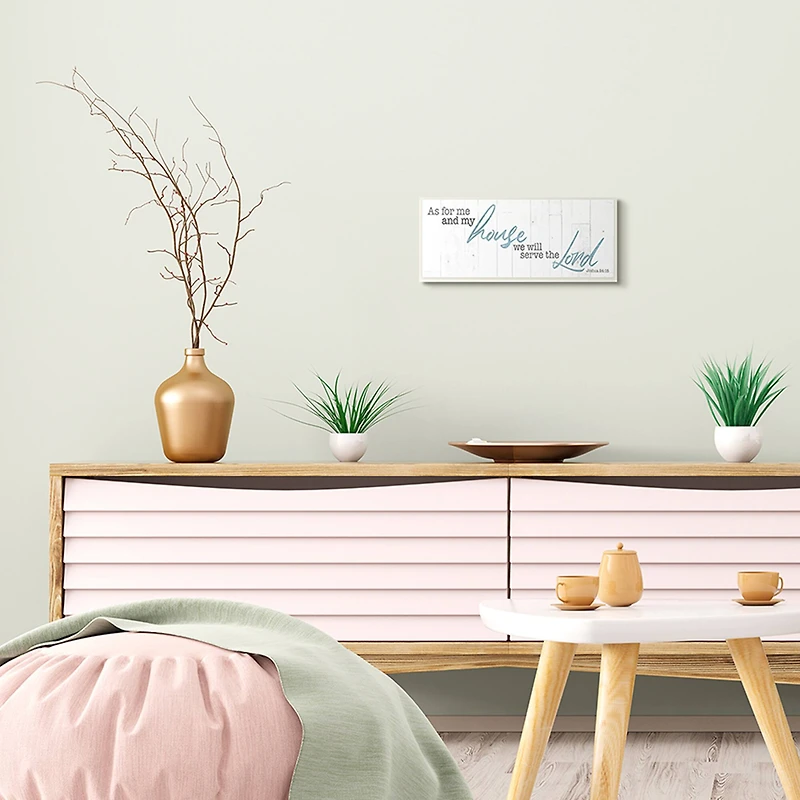 Stupell Industries Our House Serves the Lord Phrase Rustic Faith Wood Wall Plaque
