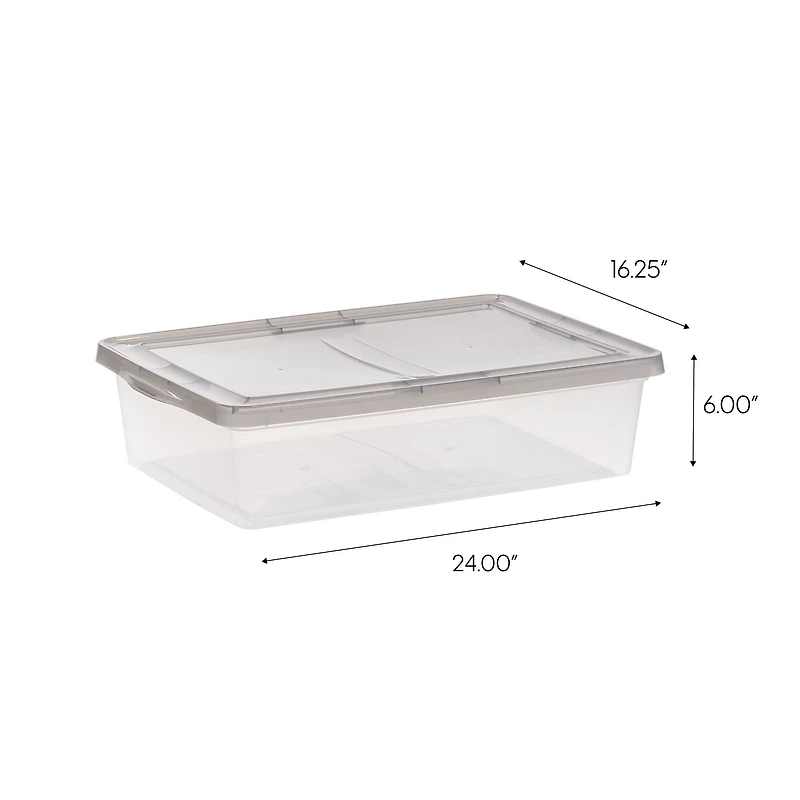 IRIS® 28qt. Clear Snap Top Storage Box with Gray Lid