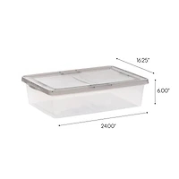 IRIS® 28qt. Clear Snap Top Storage Box with Gray Lid