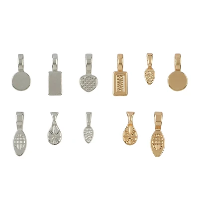 Gold & Rhodium Glue-On Bail Blanks Mix by Bead Landing™