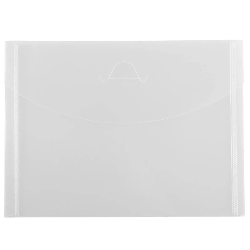 JAM Paper 5.5" x 7.375" Clear Plastic Tuck Flap Closure Envelopes, 12ct.