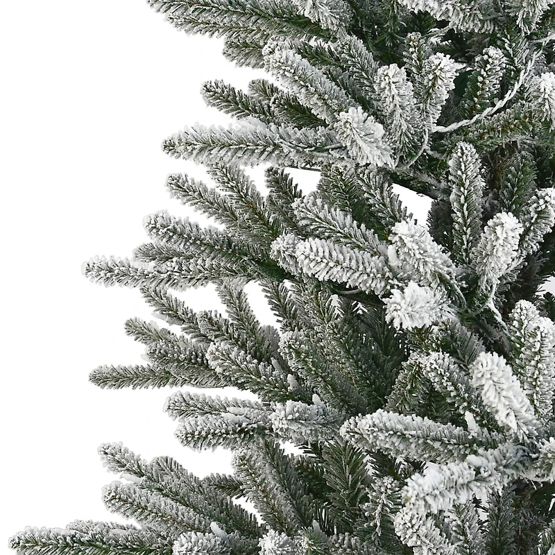 7.5ft. Pre-Lit Flocked Franklin Fir Artificial Christmas Tree, Clear Lights