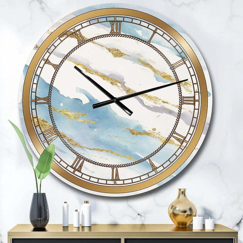 Designart 'Abstract Drift V2 Glam Wall Clock