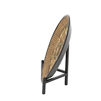 16" Gold Polystone Traditional Decorative Plate with Stand