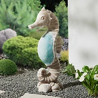 Glitzhome® 21" Faux Granite & Mosaic Seahorse Statue