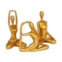 Mind Reader Yoga Figurine Set, Set of 3, Gold