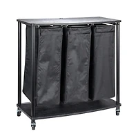 Household Essentials 3-Bag Laundry Sorter with Laminate Shelving
