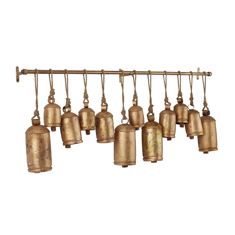 48" Metal Bohemian Decorative Cow Bells
