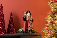 19.5" Hooded Woodland Santa with Deer Staff