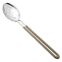 Martha Stewart Everyday Taupe Stainless Steel Slotted Spoon Kitchen Utensil