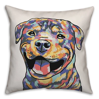 Watercolor Rottweiler Throw Pillow
