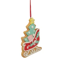 3.5" Glittered Sleigh Cookie Ornament