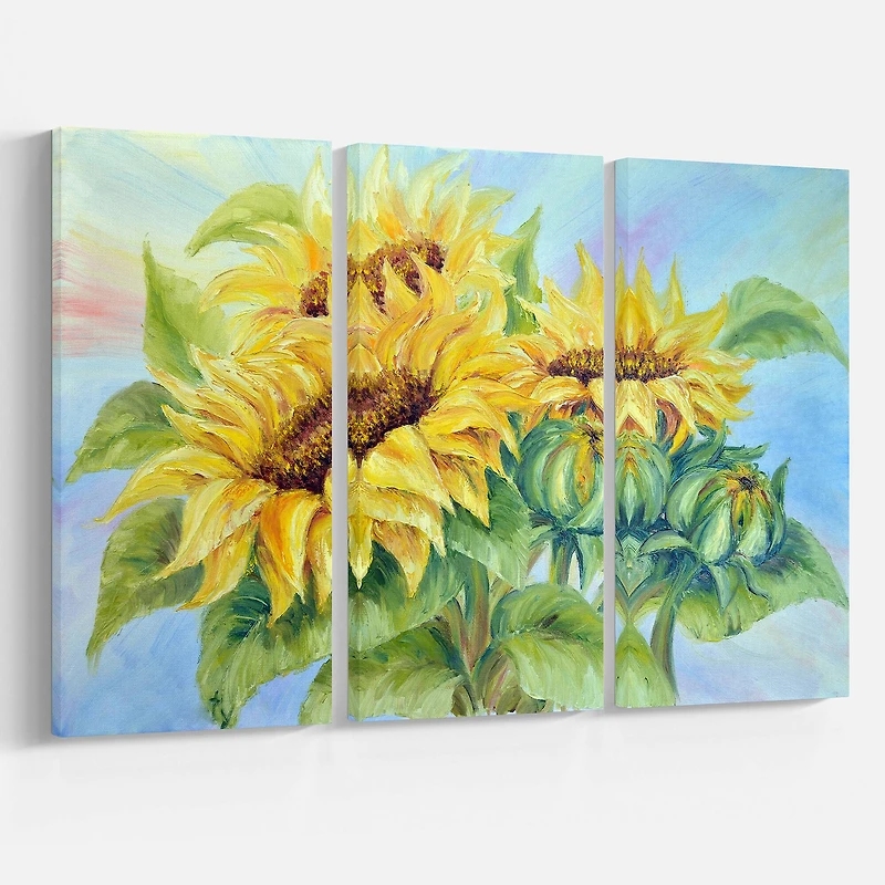 Designart - Three Sunflowers