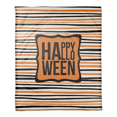 Happy Halloween Stripes Throw