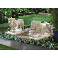 16" Regal Lion Statue Set