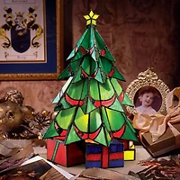 Design Toscano 16" Christmas Tree Stained Glass Lamp