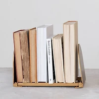 Hello Honey® 10" Gold Antique Finish Adjustable Metal Book Rack