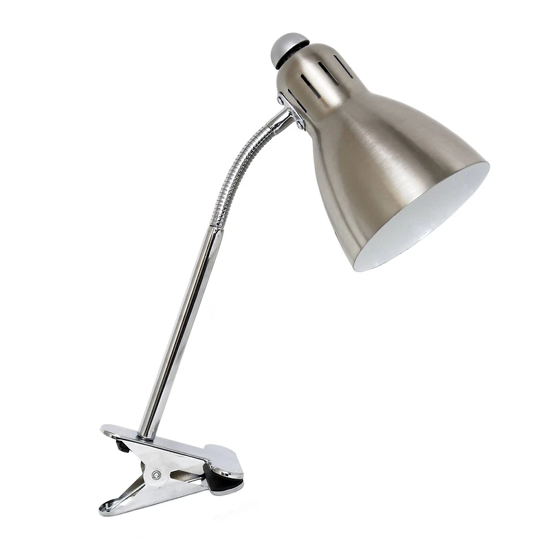 Simple Designs™ 15.5" Brush Nickel Adjustable Clip Light Desk Lamp