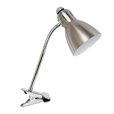 Simple Designs™ 15.5" Brush Nickel Adjustable Clip Light Desk Lamp
