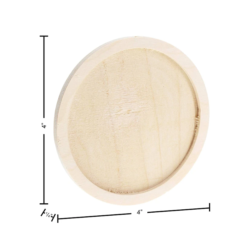 Leisure Arts® 4" Circle Welled Wood Coaster Set