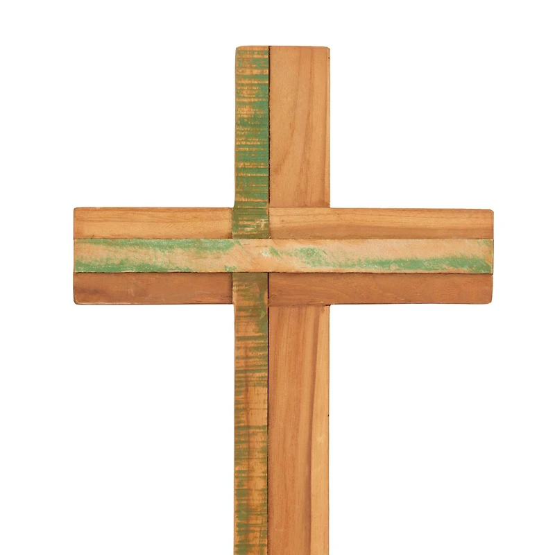 21" Brown Natural Cross Sculpture