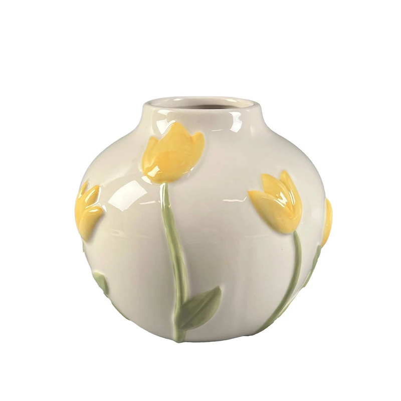 6" Yellow Tulip Ceramic Vase by Ashland®