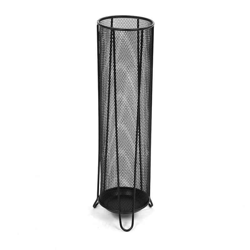 Mind Reader Black Round Metal Mesh Umbrella Stand