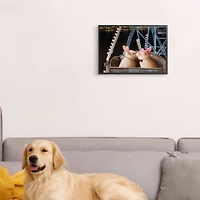 Stupell Industries Rabbit Couple Romantic Ferris Wheel Kiss in Frame Wall Art