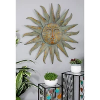 Gray & Gold  Sun Metal Wall Accent