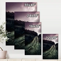 Designart - Muddy Road Under Full Moon