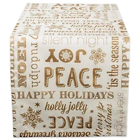 DII® 72" Gold Christmas Collage Table Runner