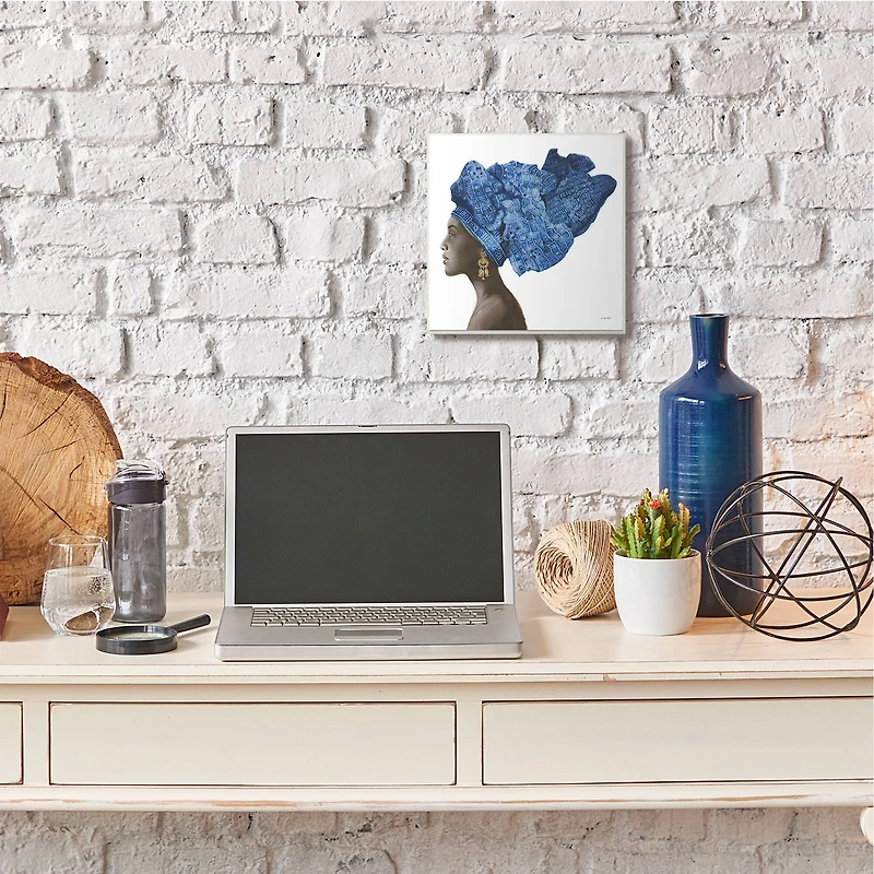 Stupell Industries Strong Female Portrait Patterned Head Wrap Wall Plaque