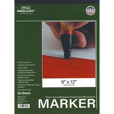 Pro Art Marker Paper Pad, 9" x 12"