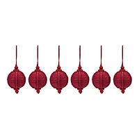 6ct. 5.5" Red Jute Onion Ornament