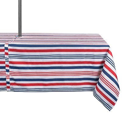 DII® 84" Patriotic Stripe Outdoor Tablecloth with Zipper