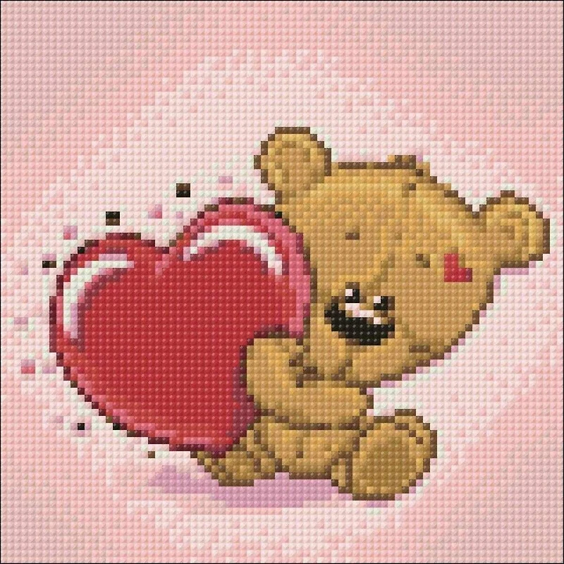 Wizardi Diamond Painting Kit Little Bear's Heart
