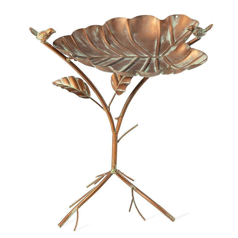 Glitzhome® 19.5" Multi-Functional Faux Copper Patina Finish Bird Feeder