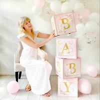 Kate Aspen® Pink Elephant Baby Shower Block Box Set