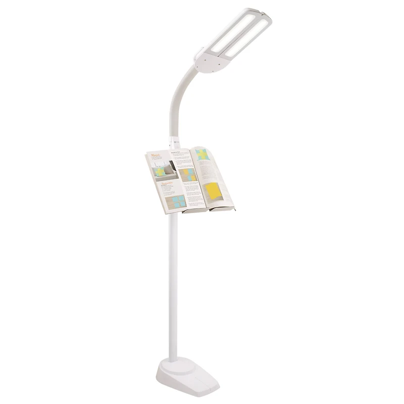 OttLite Dual Shade LED Floor Lamp with USB Charging Station