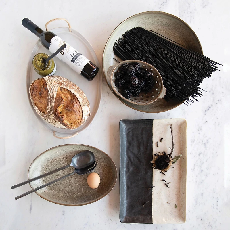 Hello Honey® 8" Brown Glazed Stoneware Berry Bowl