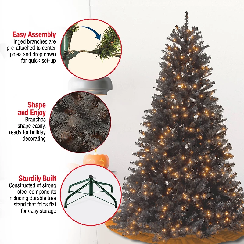ft. Pre-Lit North Valley® Black Spruce Artificial Christmas Tree