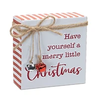 Metal Christmas Sentiment Sign with Bell Accents, Set of 2