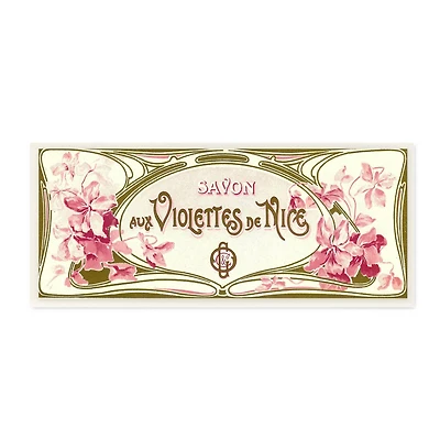 Stupell Industries Vintage Parisian Soap Advertisement Savon aux Violettes,7" x 17"
