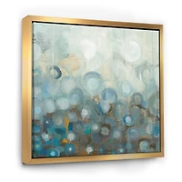 Designart - Blue and Bronze Dots on Glass II - Modern & Contemporary Framed Canvas