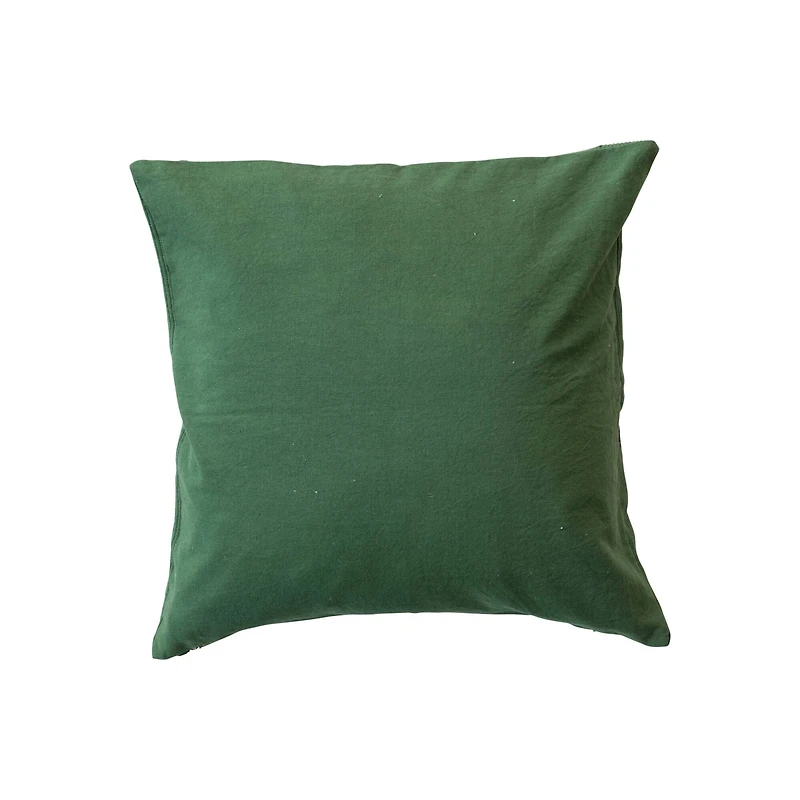 Hello Honey® 20" Green Square Woven Cotton Blend Jacquard Pillow