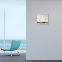 Stupell Industries Traditional Sailboat at Sea Contemporary Soft Waves,12" x 12"