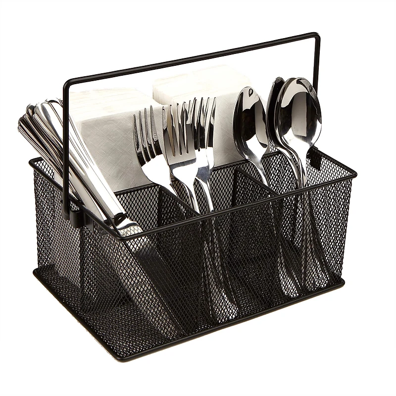 Mind Reader Black Storage Basket Organizer and Utensil Holder, 2ct.