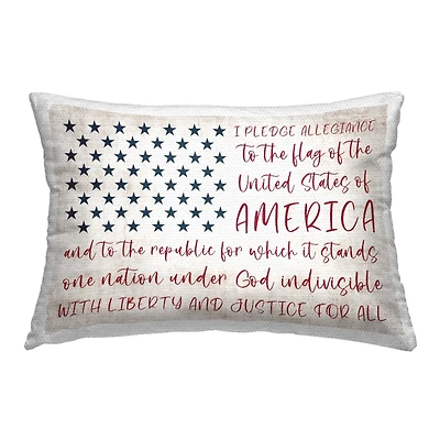 Stupell Industries Patriotic Pledge of Allegience Outdoor Printed Pillow